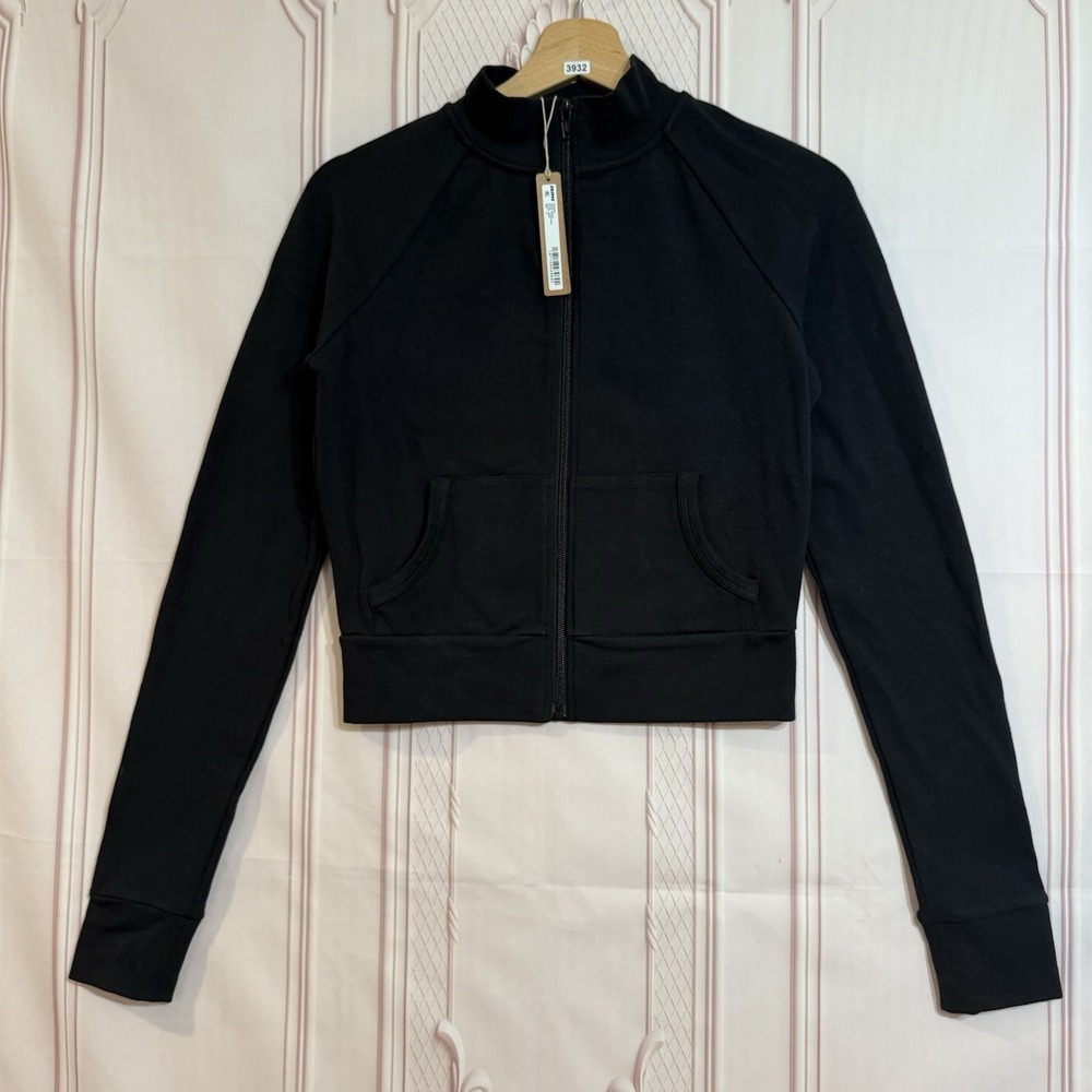 SKIMS Full Zip Outdoor Track Jacket Onyx Black Women's Size S NWT
